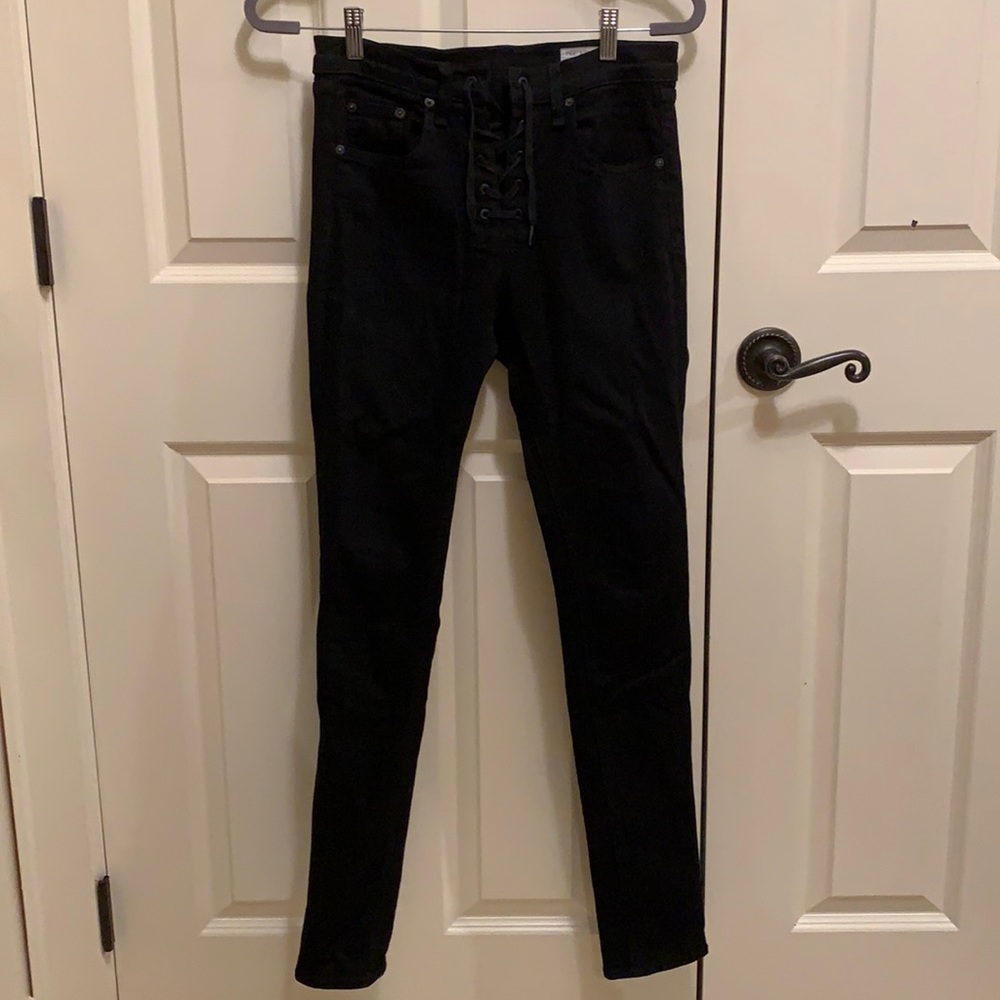 Rag & Bone High Rise Black Jeans With Tie Closure